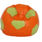 Fotoliu tip minge Mondo Ball, Bean Bag, portocaliu-verde, imitatie piele, 74 cm - imagine 7