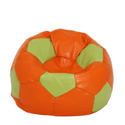 Fotoliu tip minge Mondo Ball, Bean Bag, portocaliu-verde, imitatie piele, 74 cm - imagine 7