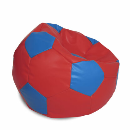 Fotoliu tip minge Mondo Ball, Bean Bag, rosu-albastru, imitatie piele, 74 cm - imagine 2