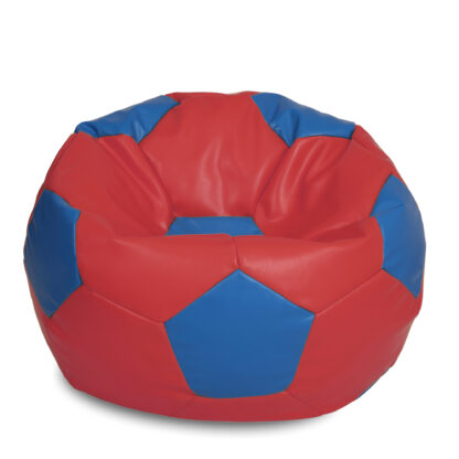 Fotoliu tip minge Mondo Ball, Bean Bag, rosu-albastru, imitatie piele, 74 cm