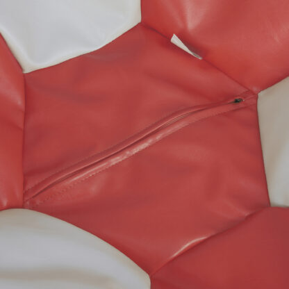 Fotoliu tip minge Mondo Ball, Bean Bag, rosu-crem, imitatie piele, 74 cm - imagine 5