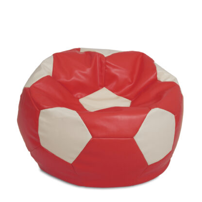 Fotoliu tip minge Mondo Ball, Bean Bag, rosu-crem, imitatie piele, 74 cm - imagine 7