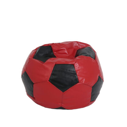 Fotoliu tip minge Mondo Ball, Bean Bag, rosu-negru, imitatie piele, 74 cm