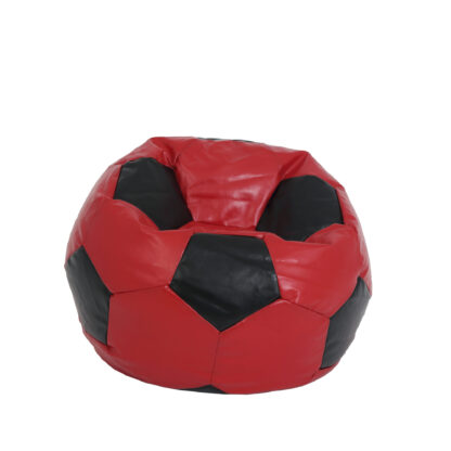 Fotoliu tip minge Mondo Ball, Bean Bag, rosu-negru, imitatie piele, 74 cm - imagine 2