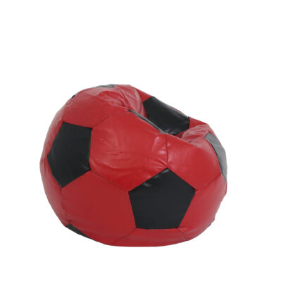 Fotoliu tip minge Mondo Ball, Bean Bag, rosu-negru, imitatie piele, 74 cm - imagine 3