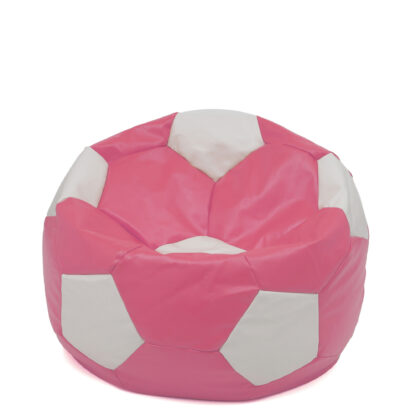 Fotoliu tip minge Mondo Ball, Bean Bag, roz-alb, imitatie piele, 74 cm