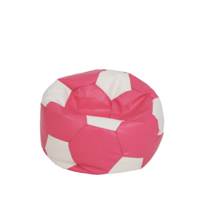 Fotoliu tip minge Mondo Ball, Bean Bag, roz-alb, imitatie piele, 74 cm - imagine 2