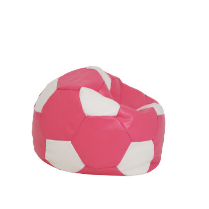 Fotoliu tip minge Mondo Ball, Bean Bag, roz-alb, imitatie piele, 74 cm - imagine 3