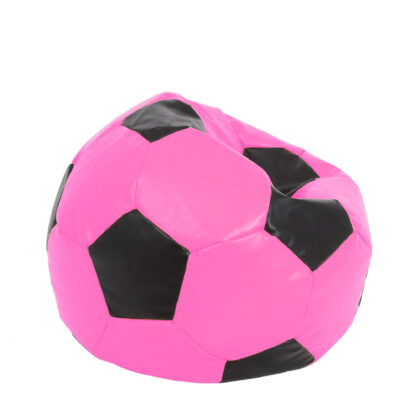 Fotoliu tip minge Mondo Ball, Bean Bag, roz-negru, imitatie piele, 74 cm - imagine 2