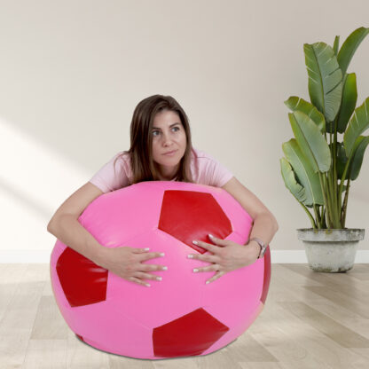 Fotoliu tip minge Mondo Ball, Bean Bag, roz-rosu, imitatie piele, 74 cm - imagine 6