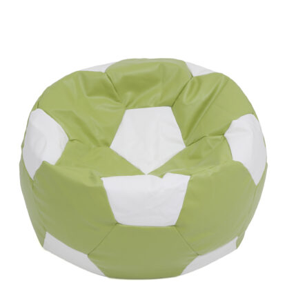 Fotoliu tip minge Baby Ball, Bean Bag, verde-alb, imitatie piele, 59 cm