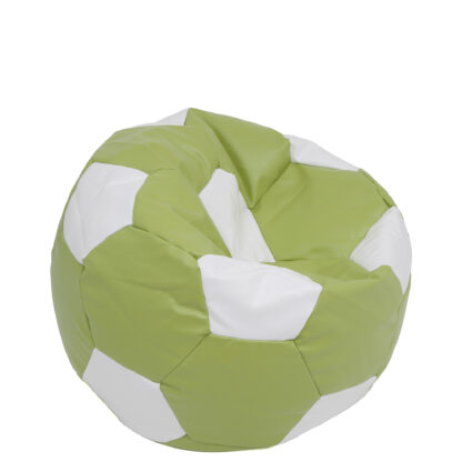 Fotoliu tip minge Baby Ball, Bean Bag, verde-alb, imitatie piele, 59 cm - imagine 2