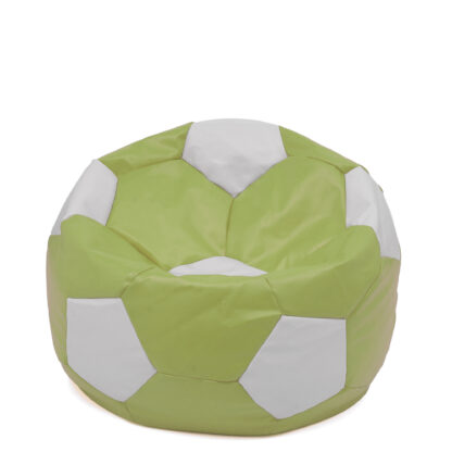 Fotoliu tip minge Mondo Ball, Bean Bag, verde-alb, imitatie piele, 74 cm