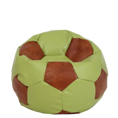 Fotoliu tip minge Mondo Ball, Bean Bag, verde-cognac, imitatie piele, 74 cm