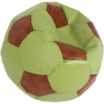 Fotoliu tip minge Mondo Ball, Bean Bag, verde-cognac, imitatie piele, 74 cm - imagine 4