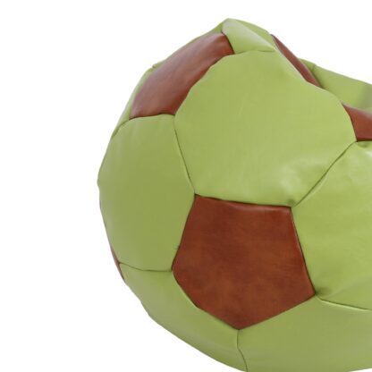 Fotoliu tip minge Mondo Ball, Bean Bag, verde-cognac, imitatie piele, 74 cm - imagine 5