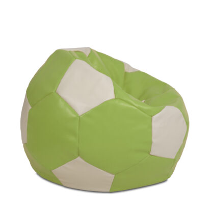 Fotoliu tip minge Mondo Ball, Bean Bag, verde-crem, imitatie piele, 74 cm - imagine 2