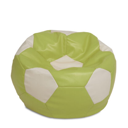 Fotoliu tip minge Mondo Ball, Bean Bag, verde-crem, imitatie piele, 74 cm