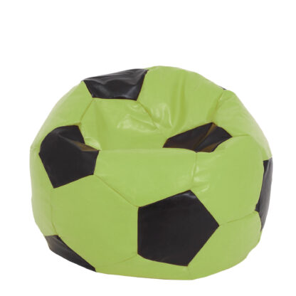 Fotoliu tip minge Mondo Ball, Bean Bag, verde-negru, imitatie piele, 74 cm
