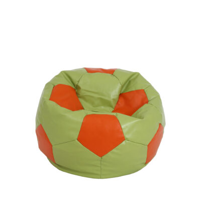 Fotoliu tip minge Mondo Ball, Bean Bag, verde-portocaliu, imitatie piele, 74 cm - imagine 2
