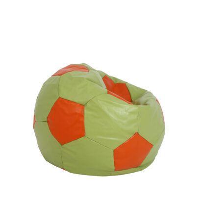 Fotoliu tip minge Mondo Ball, Bean Bag, verde-portocaliu, imitatie piele, 74 cm - imagine 3