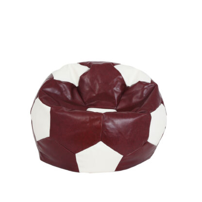 Fotoliu tip minge Mondo Ball, Bean Bag, visiniu-alb, imitatie piele, 74 cm