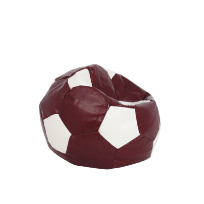 Fotoliu tip minge Mondo Ball, Bean Bag, visiniu-alb, imitatie piele, 74 cm - imagine 3