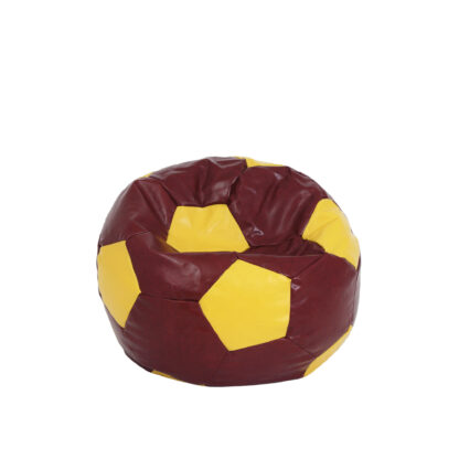 Fotoliu tip minge Mondo Ball, Bean Bag, visiniu-galben, imitatie piele, 74 cm