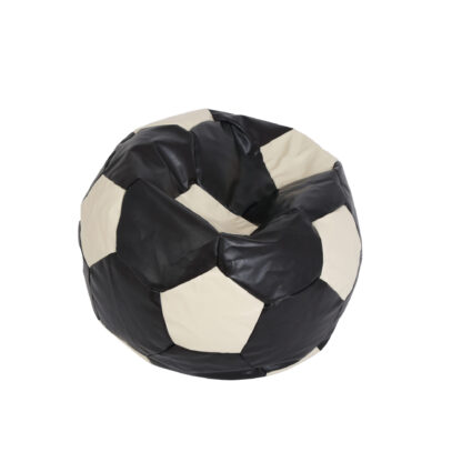 Fotoliu tip minge Baby Ball, Bean Bag, wenge-crem, imitatie piele, 59 cm - imagine 3