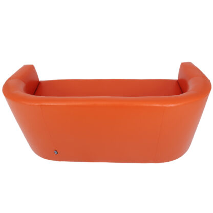 Canapea Olga, portocaliu, piele ecologica, 130x68x68 cm - imagine 4