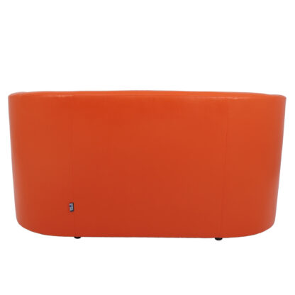 Canapea Olga, portocaliu, piele ecologica, 130x68x68 cm - imagine 5
