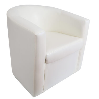 Fotoliu Olga, alb, piele ecologica, 68x68x68 cm - imagine 2