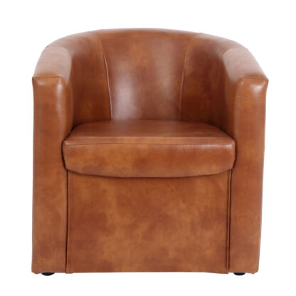 Fotoliu Olga, cognac, piele ecologica, 68x68x68 cm - imagine 4