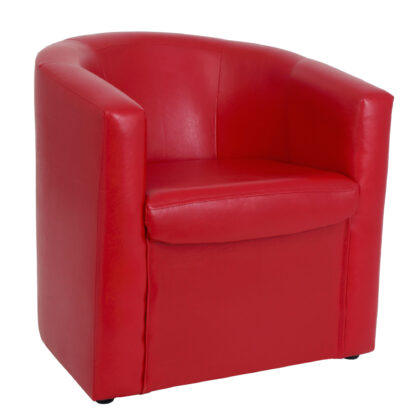 Fotoliu Olga, rosu, piele ecologica, 68x68x68 cm