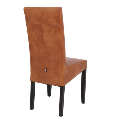 Scaun Olivia, piele ecologica, cadru wenge, culoare cognac, 47x100x60 cm - imagine 5