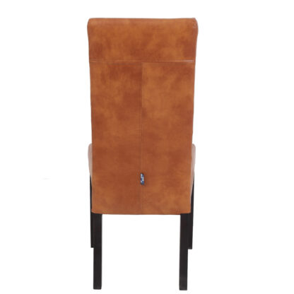 Scaun Olivia, piele ecologica, cadru wenge, culoare cognac, 47x100x60 cm - imagine 4