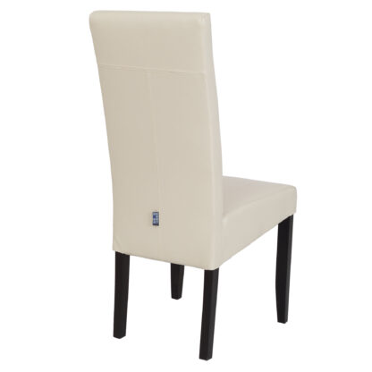 Scaun Olivia, piele ecologica, cadru wenge, culoare crem, 47x100x60 cm - imagine 6