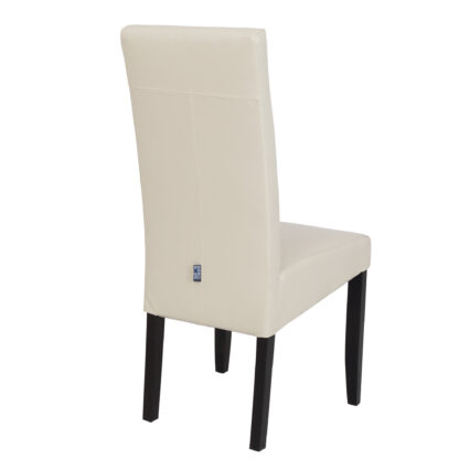 Scaun Olivia, piele ecologica, cadru wenge, culoare crem, 47x100x60 cm - imagine 5