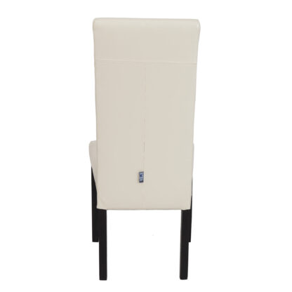 Scaun Olivia, piele ecologica, cadru wenge, culoare crem, 47x100x60 cm - imagine 4