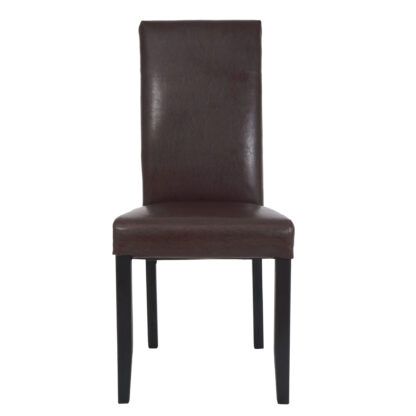 Scaun Olivia, piele ecologica, cadru wenge, culoare maro, 47x100x60 cm - imagine 5