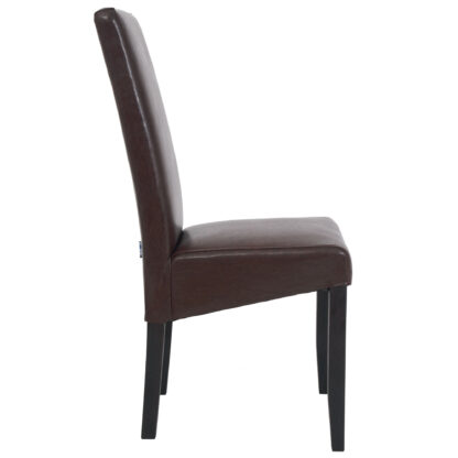 Scaun Olivia, piele ecologica, cadru wenge, culoare maro, 47x100x60 cm - imagine 4