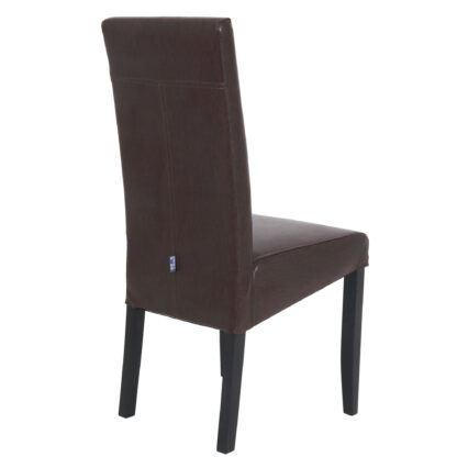 Scaun Olivia, piele ecologica, cadru wenge, culoare maro, 47x100x60 cm - imagine 3
