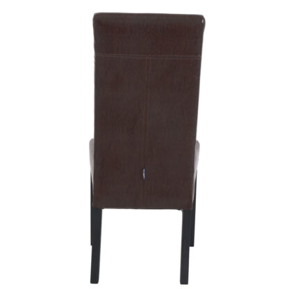 Scaun Olivia, piele ecologica, cadru wenge, culoare maro, 47x100x60 cm - imagine 2