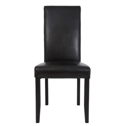 Scaun Olivia, piele ecologica, cadru wenge, culoare wenge, 47x100x60 cm - imagine 4