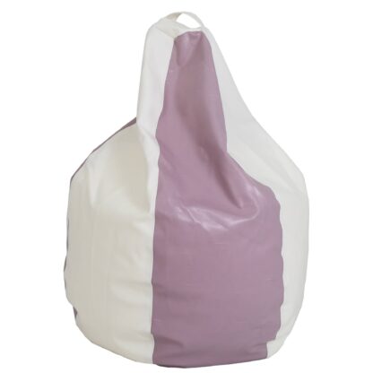Fotoliu tip para Mara, Big Bean Bag, alb-mov, imitatie piele, 74 cm