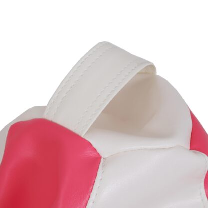 Fotoliu tip para Mara, Big Bean Bag, alb-roz, imitatie piele, 74 cm - imagine 3