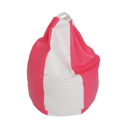 Fotoliu tip para Mara, Big Bean Bag, alb-roz, imitatie piele, 74 cm - imagine 2