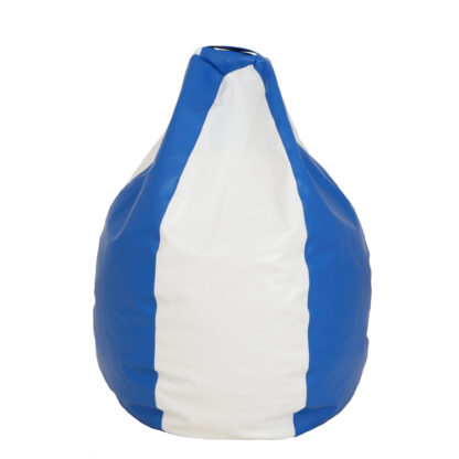 Fotoliu tip para Mara, Big Bean Bag, alb-albastru, imitatie piele, 74 cm