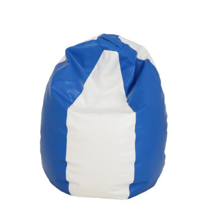 Fotoliu tip para Mara, Big Bean Bag, alb-albastru, imitatie piele, 74 cm - imagine 4
