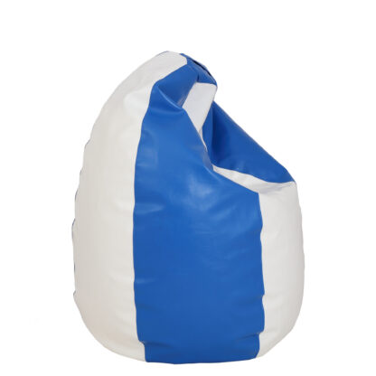 Fotoliu tip para Mara, Big Bean Bag, alb-albastru, imitatie piele, 74 cm - imagine 6